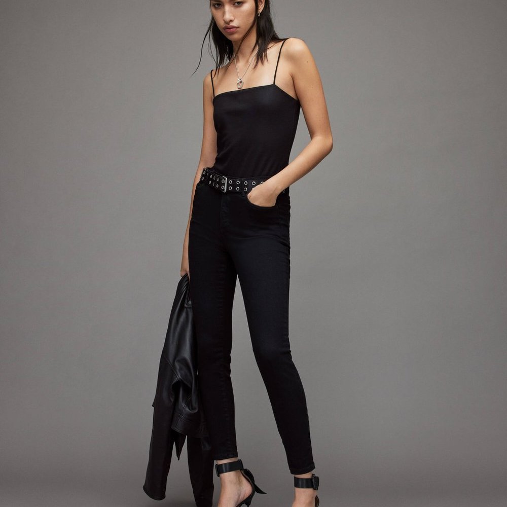 All Saints Miller Mid-Rise Size Me Skinny Jeans in Medium